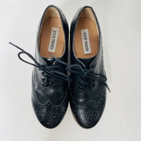 Steve Madden 2" Platform Oxfords 6.5M Colorblock Retro 50s Style Greco Chunky - Picture 5 of 10
